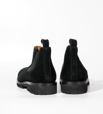 Hand-Welted Comfort Black Suede Chelsea Boot