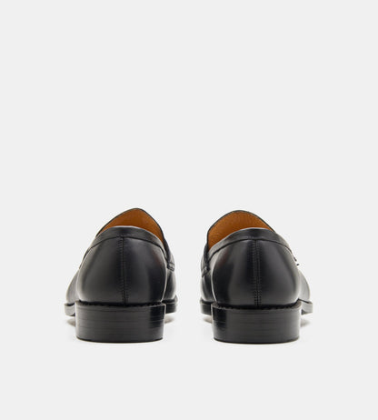 Hand-Welted Black Penny Loafer