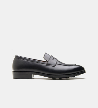 Hand-Welted Black Penny Loafer