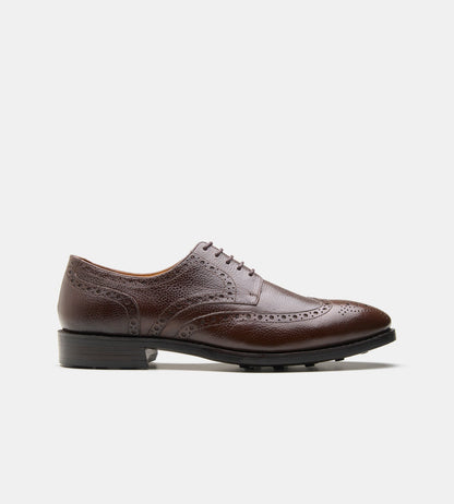 Hand-Welted Brown Wax Milled Wingtip Derby