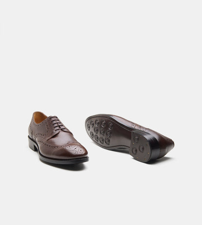 Hand-Welted Brown Wax Milled Wingtip Derby