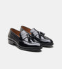 Hand-Welted Black Patent Tassel Loafers