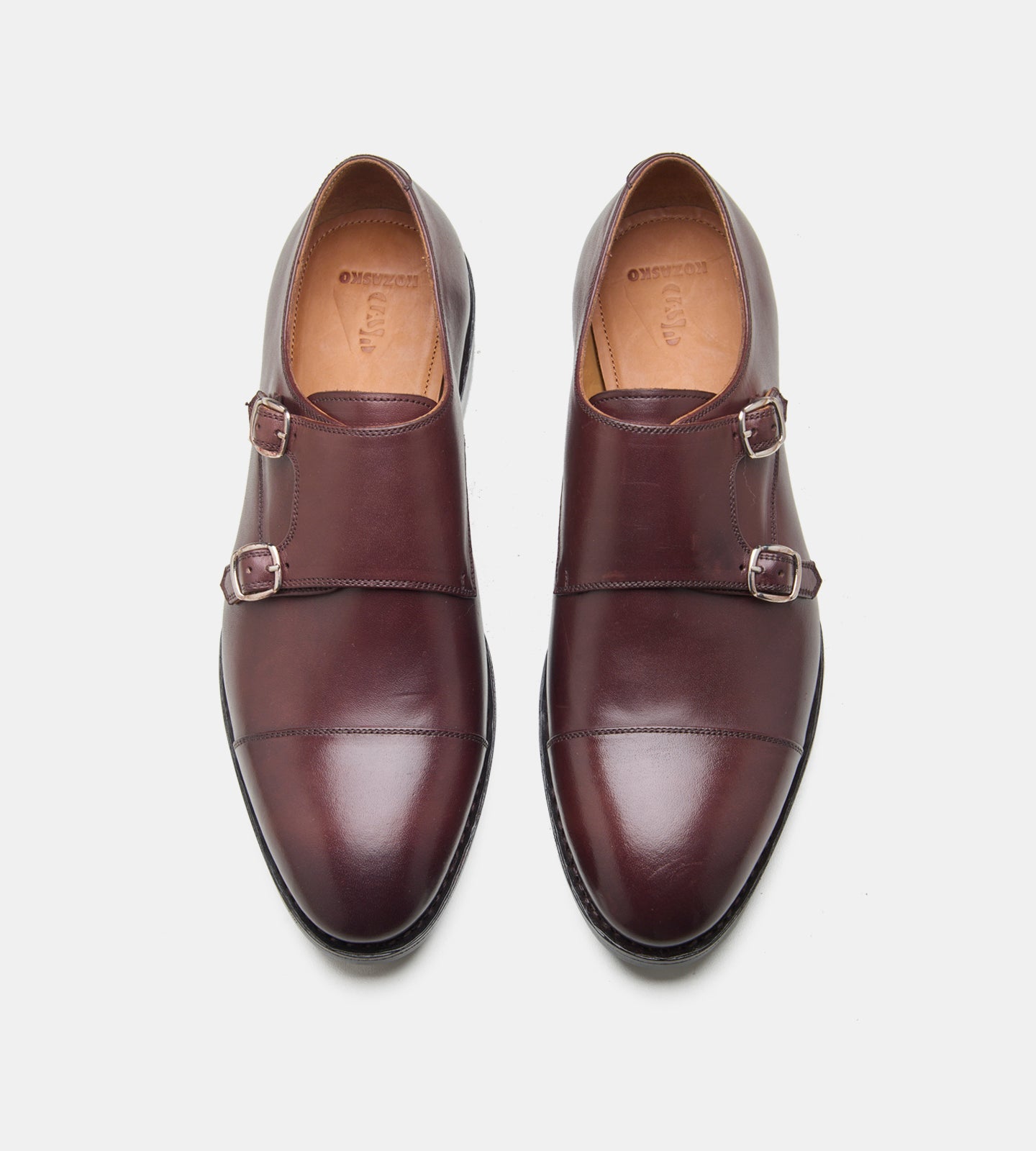 Hand-Welted Brown Double Strap Monk Shoes