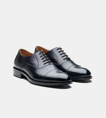 Hand-Welted Black Michigan Full Grain Captoe Oxfords