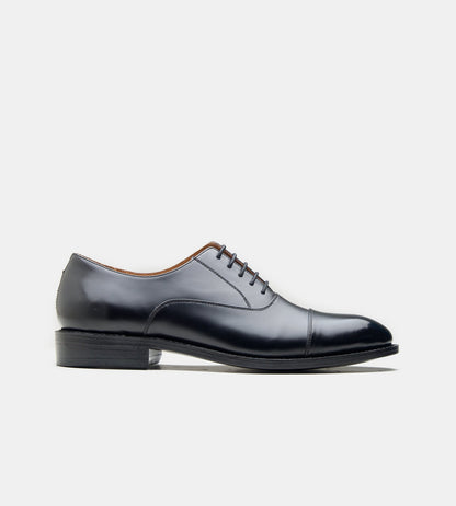 Hand-Welted Black Michigan Full Grain Captoe Oxfords