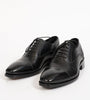 Hand-Welted Chisel Toe Black Captoe Oxfords