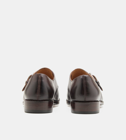 Hand-Welted Dark Brown Single Strap Monks