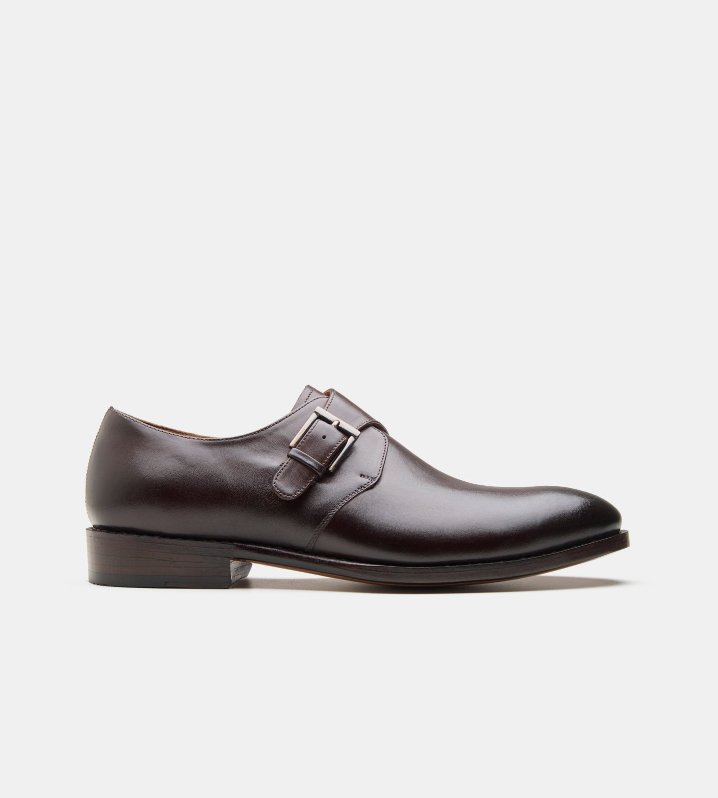 Hand-Welted Dark Brown Single Strap Monks