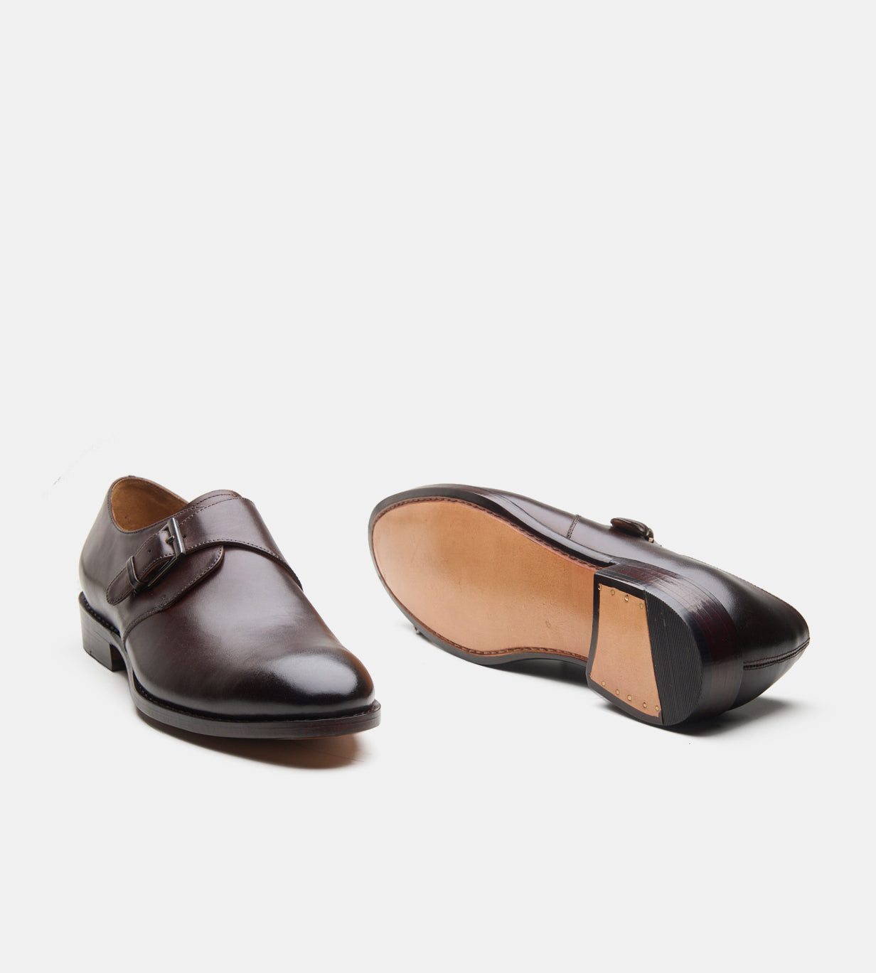 Hand-Welted Dark Brown Single Strap Monks