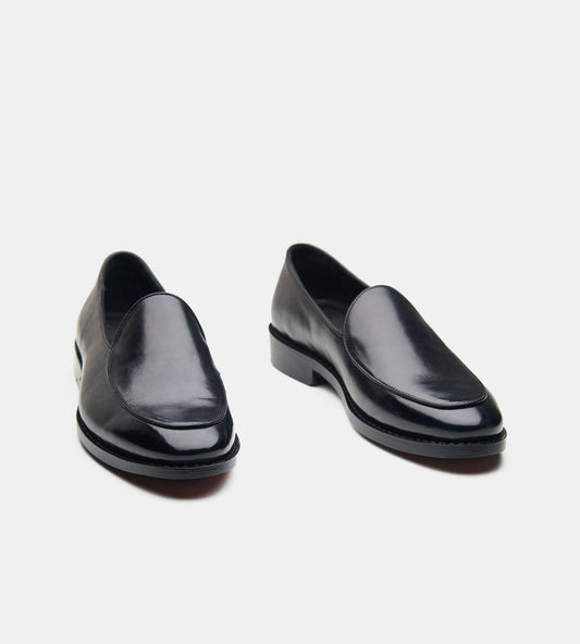 Hand-Welted Black Belgian Loafer