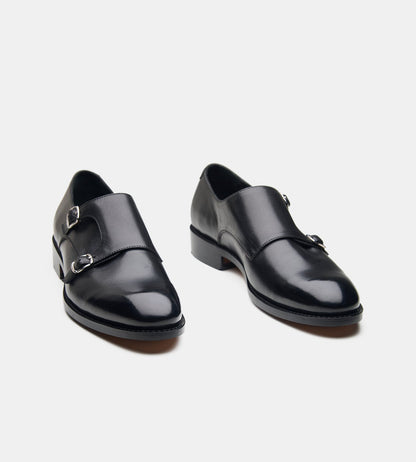 Hand-Welted Plain Toe Double Strap Monk Shoe