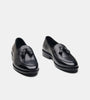 Hand-Welted Black Belgian Tassel Loafer