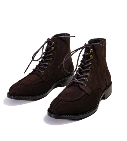 Hand-Welted Classic Suede Split Toe Derby Boot