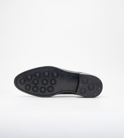 Hand-Welted Black Captoe Oxfords
