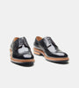 Hand-Welted Black Brush off Longwing Blucher Shoe