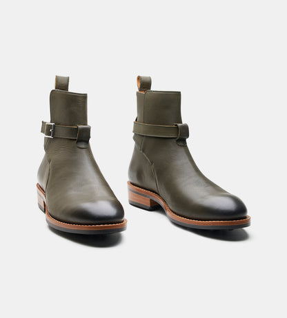 Hand-Welted Full Grain Olive Jodhpur Boot