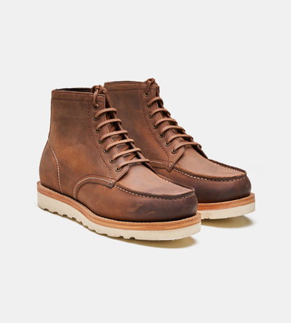 Hand-Welted Oiled Leather Moctoe Boot