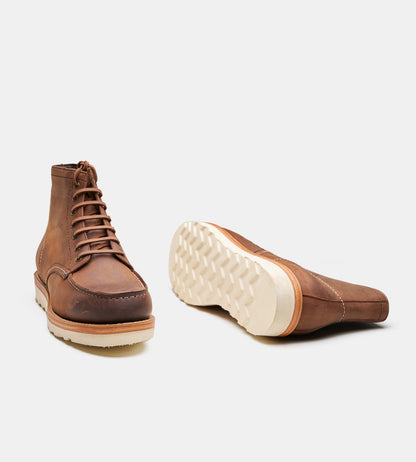 Hand-Welted Oiled Leather Moctoe Boot