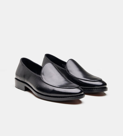 Hand-Welted Black Belgian Loafer