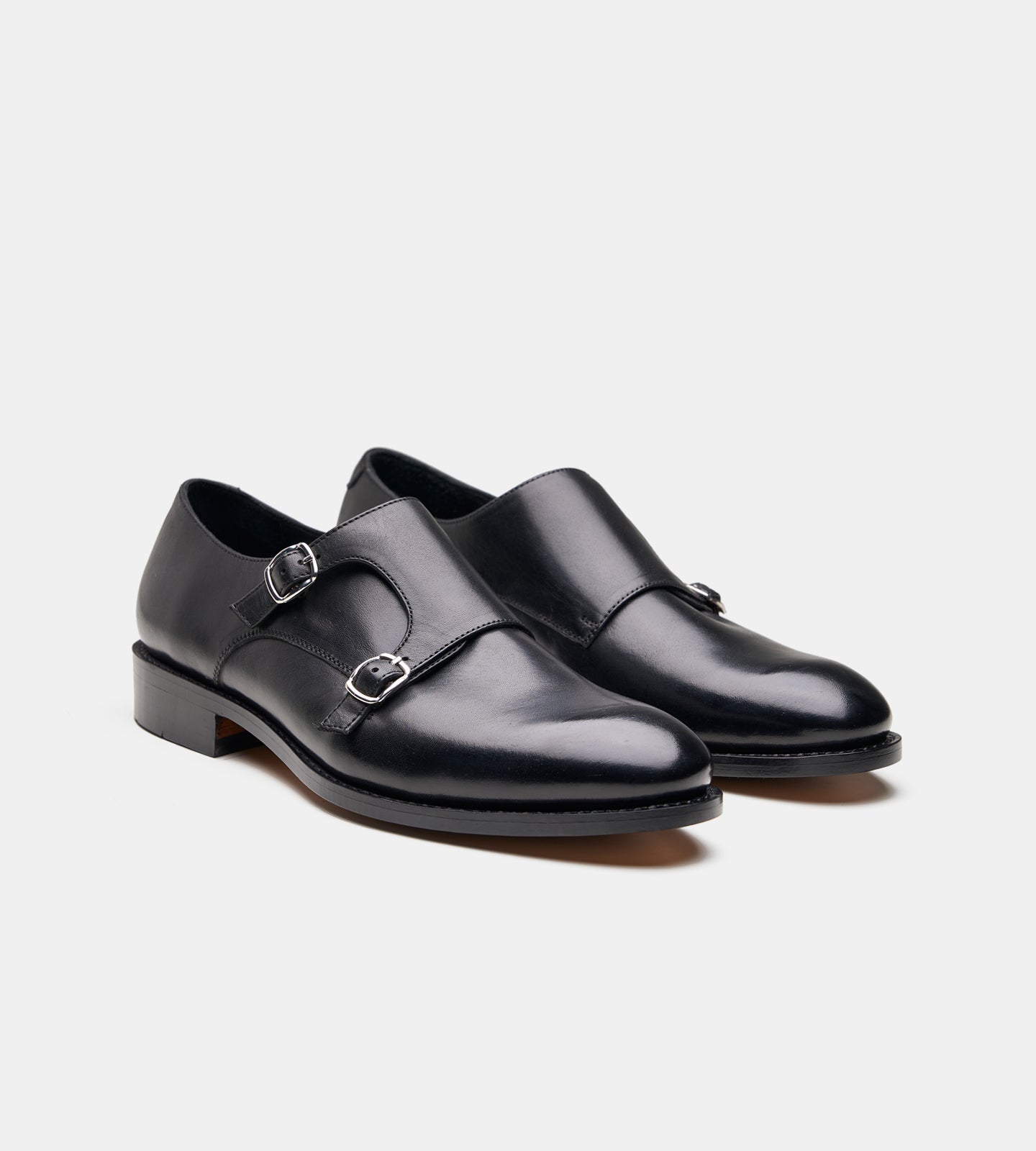Hand-Welted Plain Toe Double Strap Monk Shoe