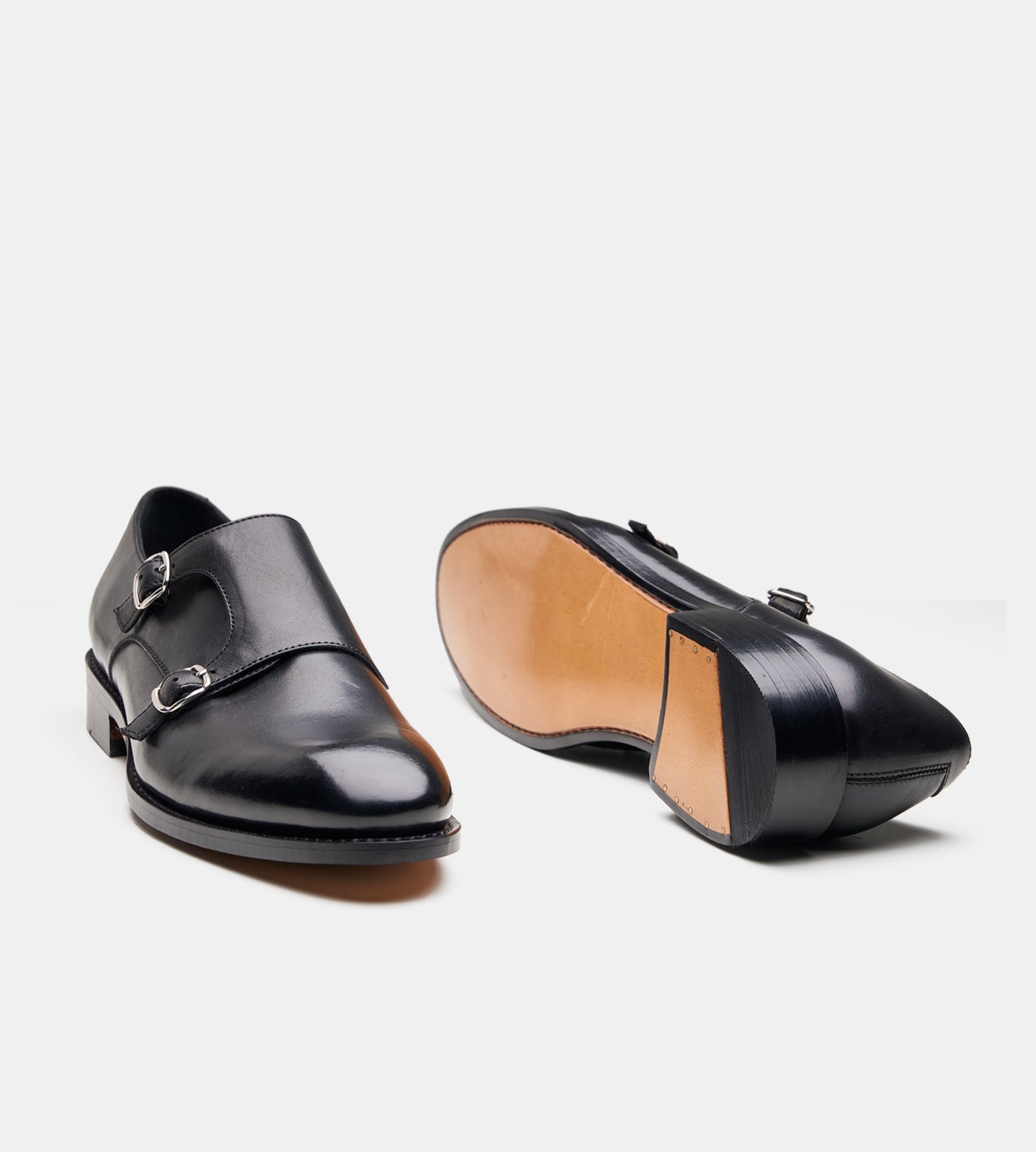 Hand-Welted Plain Toe Double Strap Monk Shoe