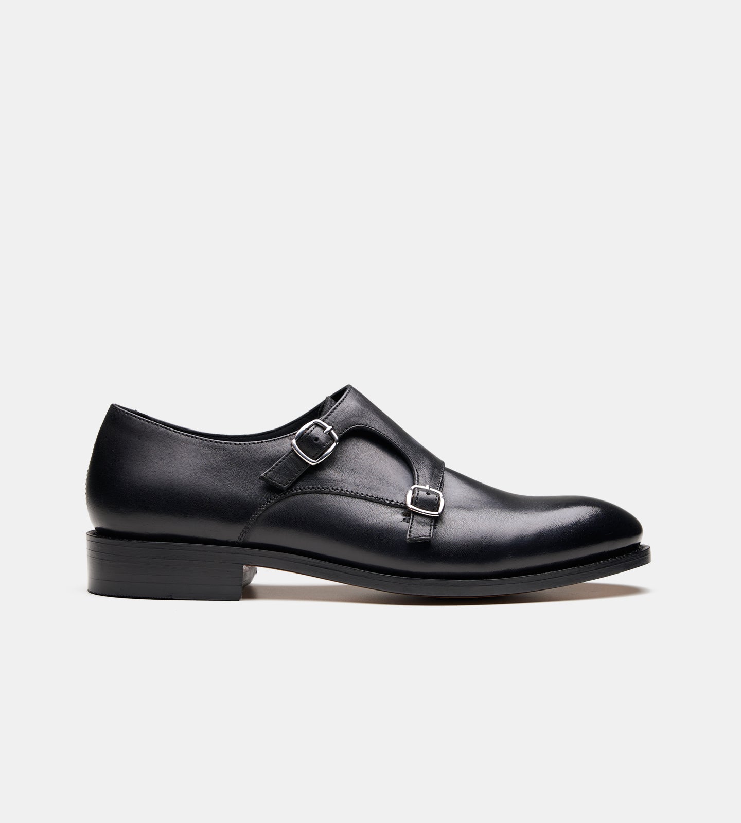 Hand-Welted Plain Toe Double Strap Monk Shoe