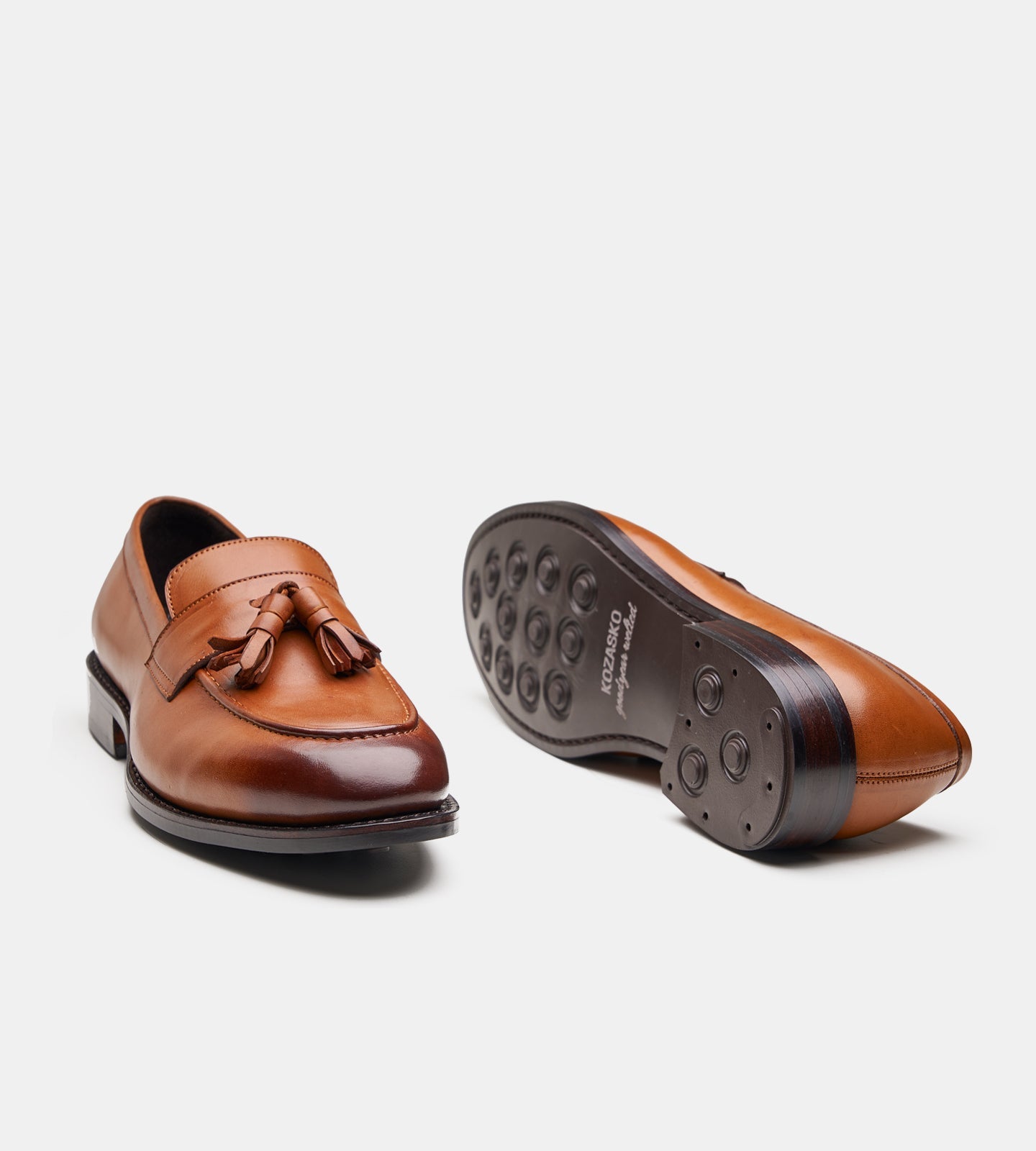 Hand-Welted Cognac Tassel Loafer
