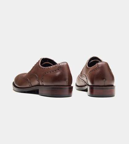 Hand-Welted Brown Wingtip Oxfords