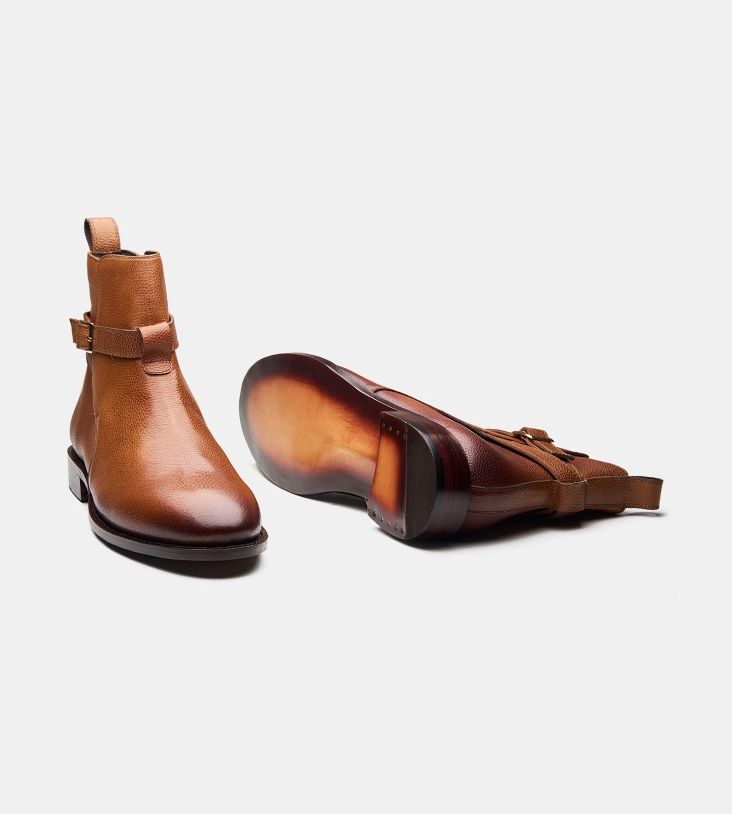 Hand-Welted Tan Wax Milled Jodhpur Boot